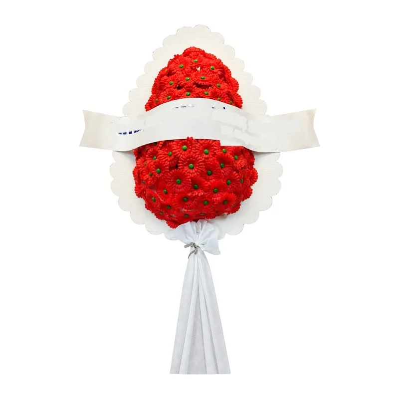 Kırmızı Gerbera Açılış Çelengi Tek Katlı Yapay – 2. fotoğraf