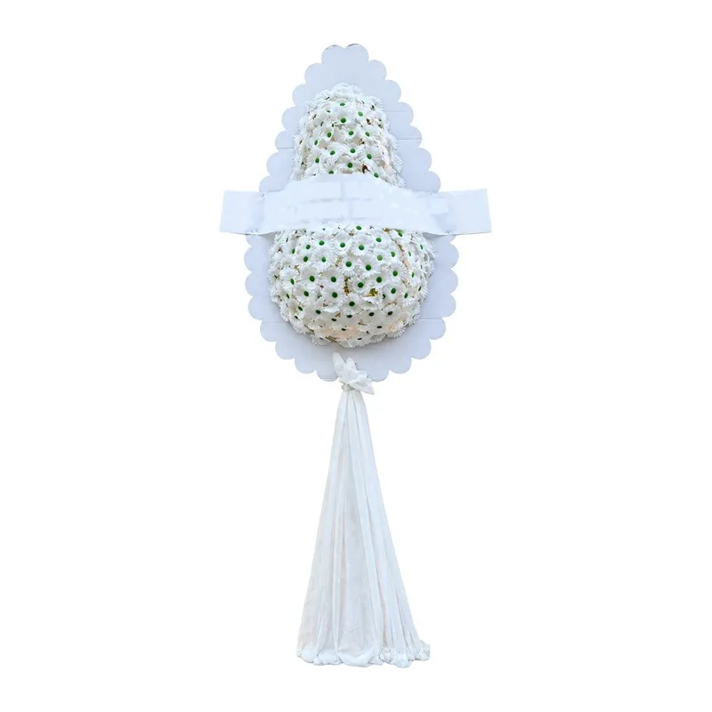 Beyaz Gerbera Açılış Çelengi Tek Katlı Yapay